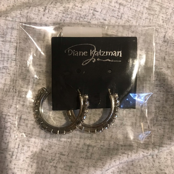 Diana Katzman Designs Crystal Hoop Earrings New - Picture 3 of 3